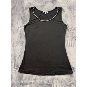 Chances R Tank Top Womens Medium Black Stretch Performance Classic Round Neck